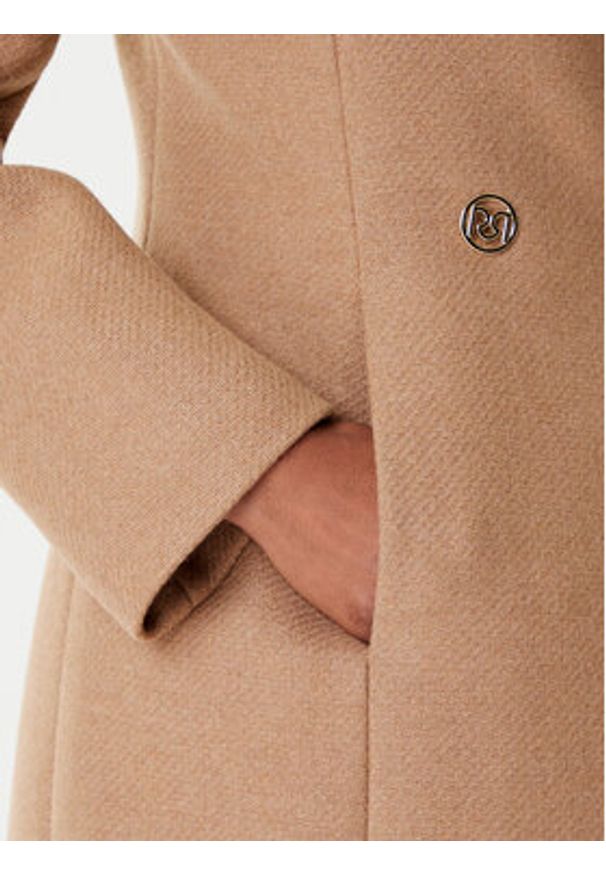 Rinascimento Płaszcz wełniany CFC0126218003 Beżowy Regular Fit. Kolor: beżowy. Materiał: syntetyk