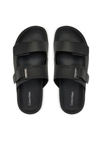 Calvin Klein Sandały Flat Adj Slide Eyelet HW0HW02489 Czarny. Kolor: czarny. Materiał: skóra #4