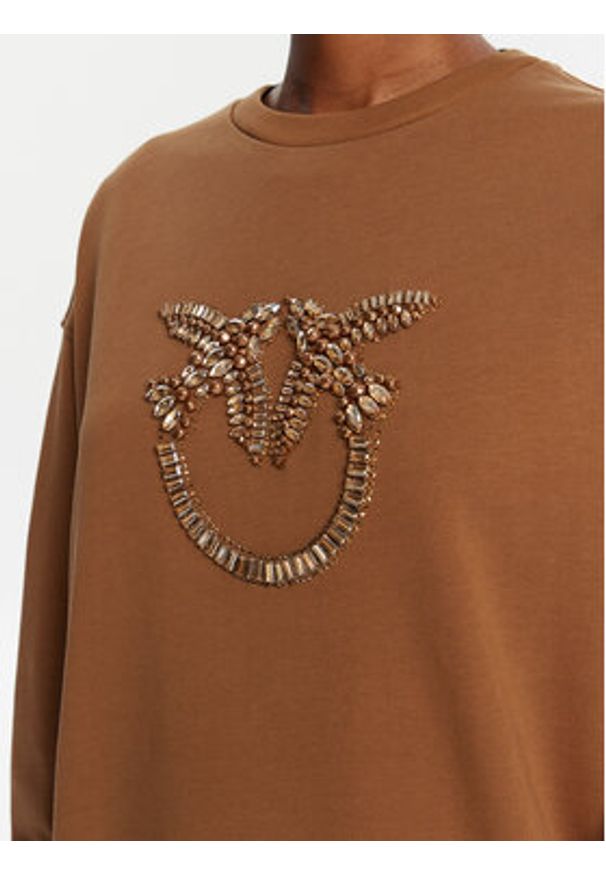Pinko - PINKO Bluza Nelly 100534 A2RO Brązowy Regular Fit. Kolor: brązowy. Materiał: bawełna