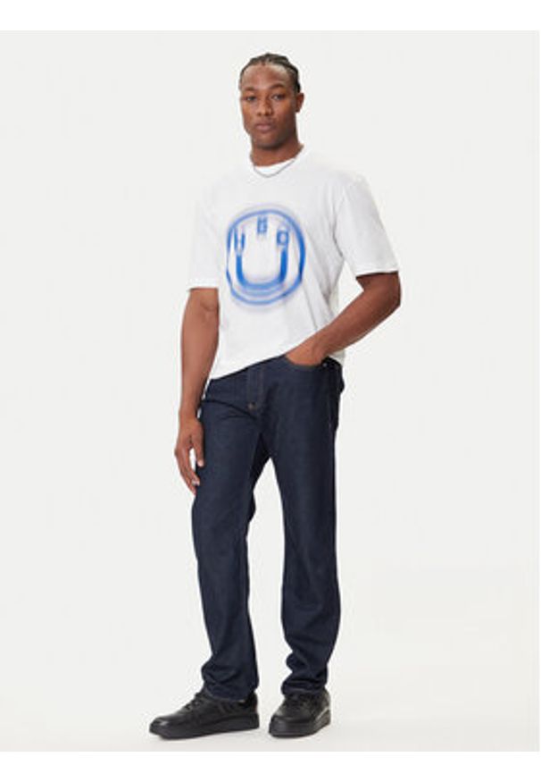 Hugo - HUGO T-Shirt Nalax 50543493 Biały Regular Fit. Kolor: biały. Materiał: bawełna