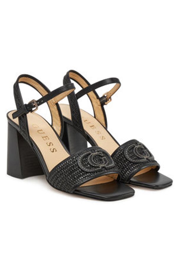 Guess Sandały FLJGNK FAB03 Czarny. Kolor: czarny. Materiał: materiał