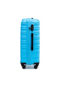 Wittchen - Średnia walizka z ABS-u z żebrowaniem niebieska. Kolor: niebieski. Materiał: guma #2
