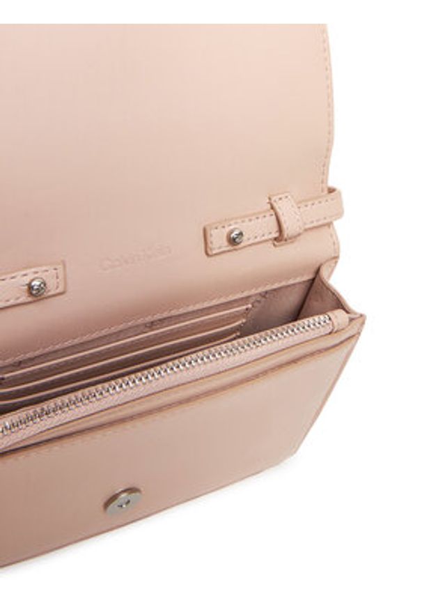 Calvin Klein Torebka Hardware Flap Crossbody K60K612967 Różowy. Kolor: różowy. Materiał: skórzane