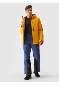 4f - 4F Kurtka narciarska membrana 15000 męska - żółta 3XL. Typ kołnierza: kaptur. Kolor: żółty. Materiał: włókno, dzianina, materiał, tkanina, poliester. Długość: długie. Wzór: aplikacja. Sezon: zima. Styl: klasyczny #2