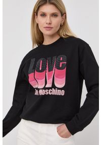 Love Moschino bluza damska kolor czarny z aplikacją. Kolor: czarny. Wzór: aplikacja #3