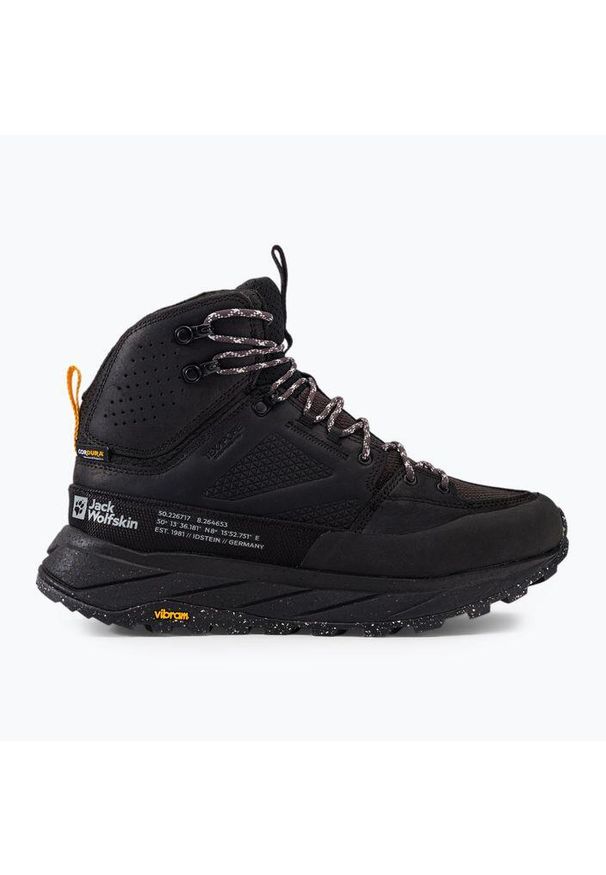 Buty trekkingowe męskie Jack Wolfskin Terraquest Mid Texapore. Wysokość cholewki: za kostkę. Zapięcie: sznurówki. Kolor: czarny. Materiał: materiał, syntetyk, tkanina. Szerokość cholewki: normalna