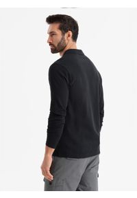 Ombre Clothing - Longsleeve męski z kołnierzykiem polo BASIC – czarny V2 - Rozmiar: XXL. Okazja: do pracy, na co dzień. Typ kołnierza: polo. Kolor: czarny. Materiał: bawełna, dzianina. Długość rękawa: długi rękaw. Wzór: ze splotem. Styl: casual, elegancki
