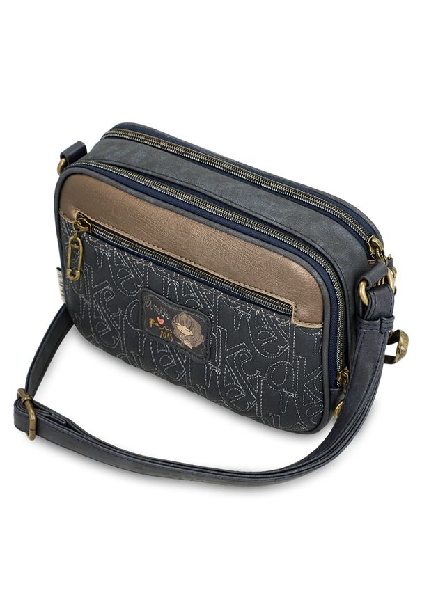 Torebka damska Anekke, mała na ramię we wzorki z regulowanym paskiem i z 2 komorami, beżowa, 41843-183. Kolor: beżowy. Wzór: aplikacja. Materiał: zdobione. Styl: casual. Rodzaj torebki: na ramię