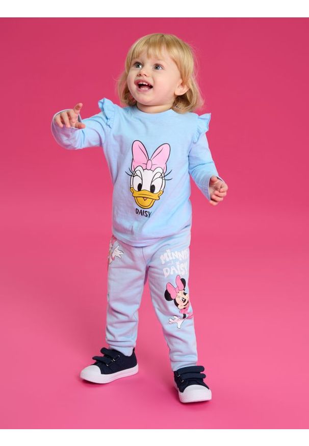 Sinsay - Spodnie dresowe jogger Minnie and Daisy - zielony. Kolor: zielony. Materiał: dresówka