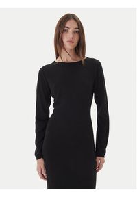 Kontatto Sukienka dzianinowa 3M0964C Czarny Slim Fit. Kolor: czarny. Materiał: syntetyk #4