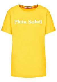 Drivemebikini T-Shirt Unisex Plein Soleil 2020-DRV-003_YEL Żółty Relaxed Fit. Kolor: żółty. Materiał: bawełna #5