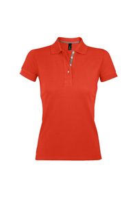 SOL'S - Damska Koszulka Polo Portland. Typ kołnierza: polo. Kolor: pomarańczowy