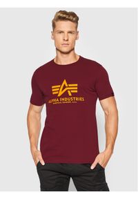 Alpha Industries T-Shirt Basic 100501 Bordowy Regular Fit. Kolor: czerwony. Materiał: bawełna #1