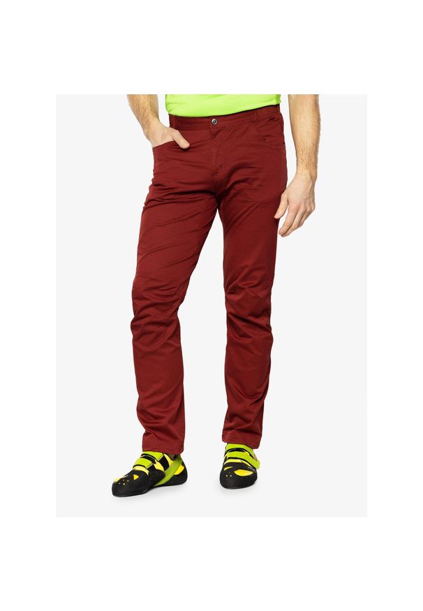 OCUN - Spodnie wspinaczkowe męskie Ocun Drago Organic Pants. Kolor: czerwony