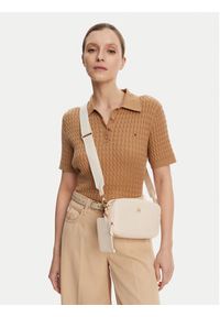 TOMMY HILFIGER - Tommy Hilfiger Torebka Th Distinct Camera Bag Mono AW0AW17221 Beżowy. Kolor: beżowy. Materiał: skórzane #4