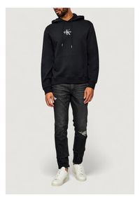 Calvin Klein Jeans Bluza LS EU 350TERRY MICRO MONOLOGO HO Czarny Casual Fit. Okazja: na co dzień. Kolor: czarny. Styl: casual #2