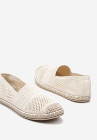 Born2be - Beżowe Espadryle Rinestas. Wysokość cholewki: przed kostkę. Nosek buta: okrągły. Kolor: beżowy. Materiał: materiał, guma. Szerokość cholewki: normalna. Wzór: ze splotem, aplikacja. Sezon: lato. Styl: klasyczny #6