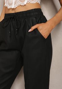 Renee - Czarne Dresowe Spodnie Joggery z Gumką w Pasie Arnetta. Kolor: czarny. Materiał: dresówka #4