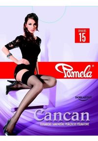 Pamela - Pończochy CANCAN 15 Den 10-15. Materiał: poliamid, włókno, elastan, koronka. Wzór: koronka