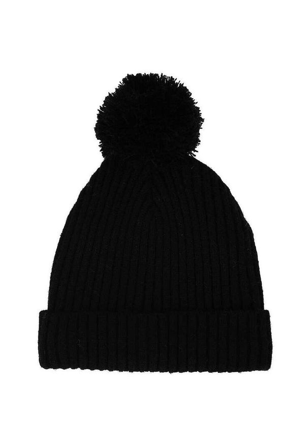 HEAT KEEPER - Czapka dla dzieci Baby Prążkowana + Pompon. Kolor: czarny. Materiał: poliamid, wiskoza, poliester. Sezon: zima