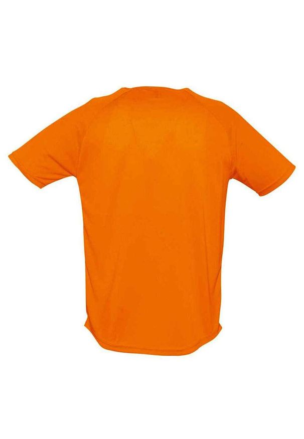 SOL'S - Męska Sportowa Koszulka Raglanowa. Kolor: żółty, wielokolorowy, pomarańczowy. Długość rękawa: raglanowy rękaw. Sport: turystyka piesza