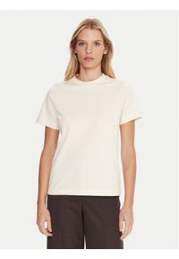 Lacoste T-Shirt TF0355 Beżowy Regular Fit. Kolor: beżowy. Materiał: bawełna