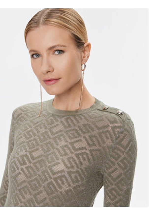 Guess Sweter W4RR28 Z3C90 Zielony Regular Fit. Kolor: zielony. Materiał: syntetyk