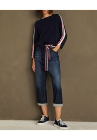 Marella - MARELLA - Granatowa bluza Pescara. Kolor: niebieski. Materiał: jeans, dresówka, elastan, wiskoza. Długość rękawa: długi rękaw. Długość: długie #4