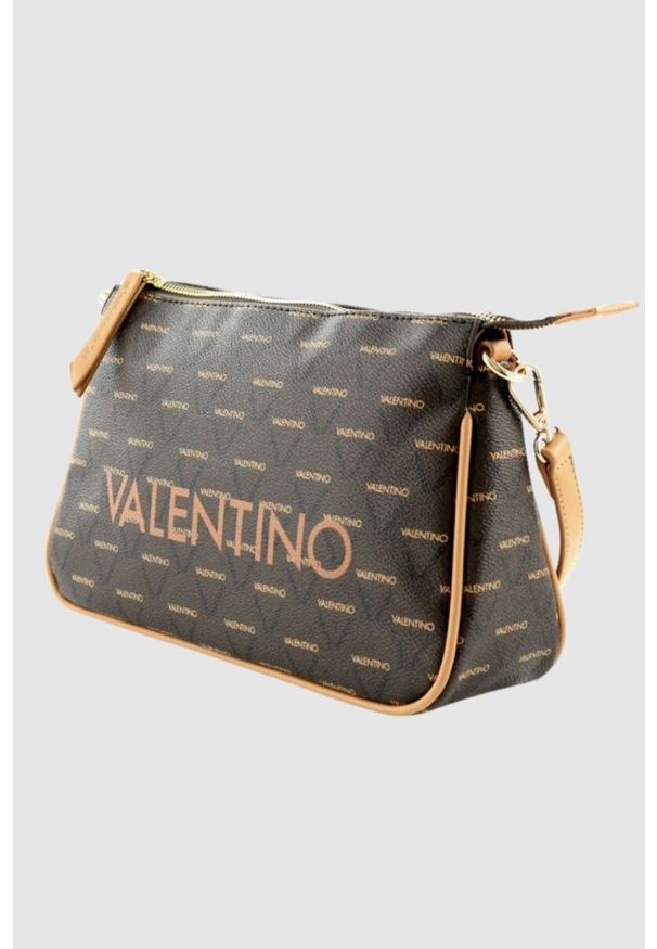 Valentino by Mario Valentino - VALENTINO Mała brązowa listonoszka Liuto. Kolor: brązowy. Wzór: paski