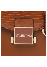 Valentino by Mario Valentino - VALENTINO Mały brązowy kuferek z logo carrie satchel. Kolor: brązowy