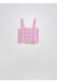 Reserved - Dzianinowy top na ramiączkach - różowy. Kolor: różowy. Materiał: dzianina. Długość rękawa: na ramiączkach #1