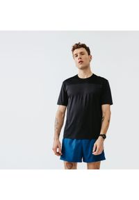 KALENJI - Koszulka do biegania męska Kalenji Dry+ Breath. Kolor: czarny. Materiał: materiał, poliester, elastan