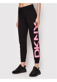 DKNY Sport Spodnie dresowe DP1P1947 Czarny Regular Fit. Kolor: czarny. Materiał: bawełna