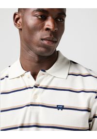 Wrangler - MESKA KOSZULKA WRANGLER STRIPE POLO SHIRT WHITE 112362828. Typ kołnierza: polo #4