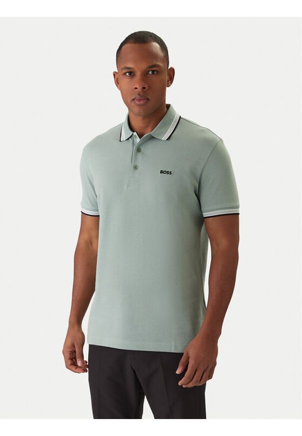 BOSS Polo Paddy 50469055 Zielony Regular Fit. Typ kołnierza: polo. Kolor: zielony. Materiał: bawełna