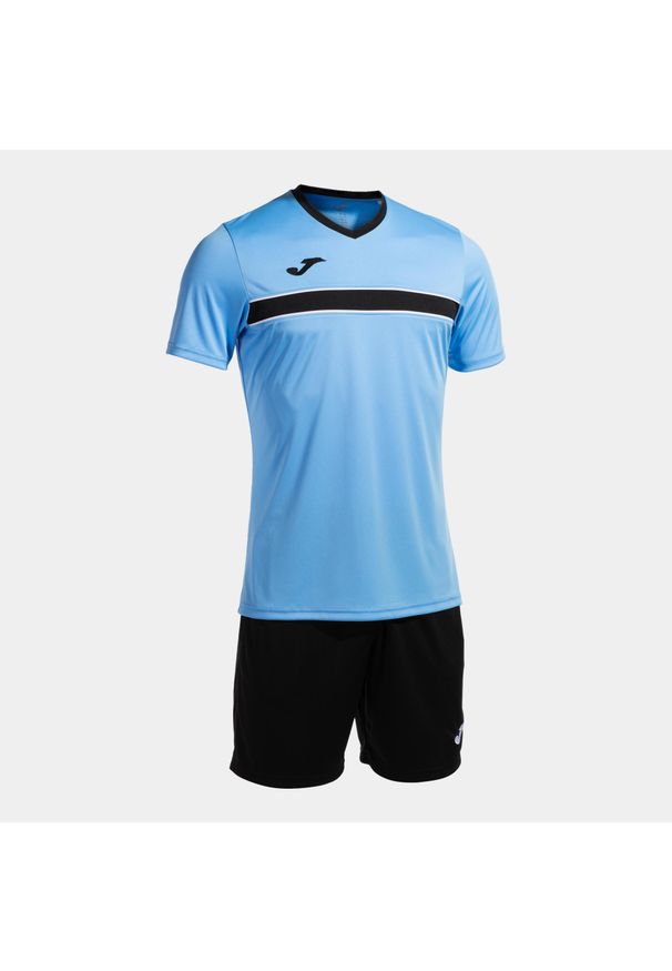 Zestaw Sportowy Joma Victory Sky Blue L - Oddychający i Lekki. Kolor: niebieski, czarny, wielokolorowy. Materiał: dresówka. Sport: piłka nożna