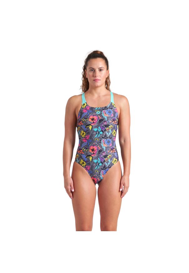 Strój Kąpielowy damski Arena Vivid Repeat Swimsuit Swim. Kolor: szary