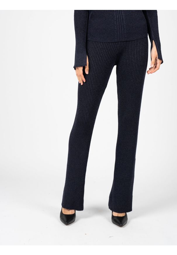 Pinko Spodnie "Campanello" | 100725 A0EV | Campanello Pantalone | Kobieta | Granatowy. Stan: podwyższony. Kolor: niebieski. Materiał: poliester, wiskoza. Wzór: aplikacja