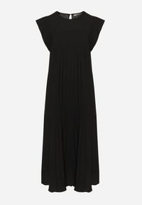 Born2be - Czarna Plisowana Sukienka z Krótkim Rękawem Nlea. Kolor: czarny. Długość rękawa: krótki rękaw #5