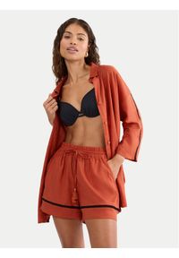 Triumph Szorty piżamowe Summer Wear 10227237 Pomarańczowy Regular Fit. Kolor: pomarańczowy. Materiał: len #1