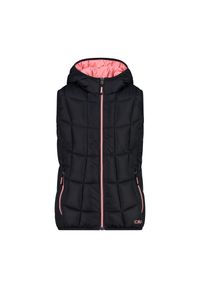 Dziewczęca kurtka bez rękawów z kapturem CMP. Typ kołnierza: kaptur. Kolor: szary, wielokolorowy, brązowy. Długość rękawa: bez rękawów #1