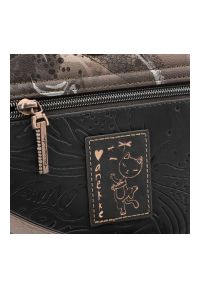 Brązowa Elegancka Damska Torebka Z Klapką Anekke. Kolor: brązowy. Wzór: aplikacja. Materiał: zdobione. Styl: elegancki #4