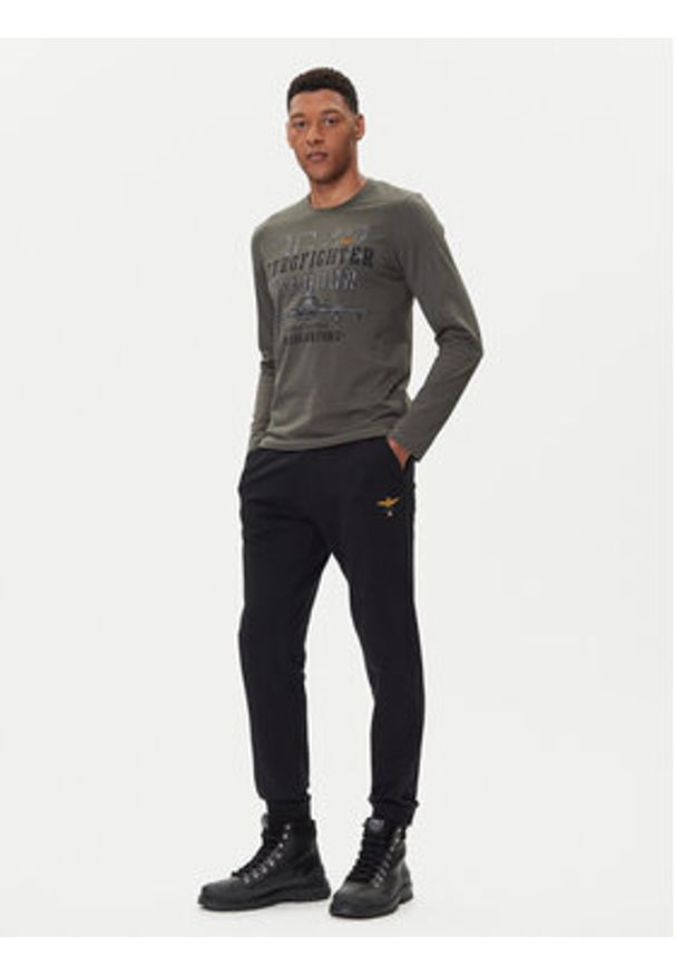Aeronautica Militare Spodnie dresowe 252PF0872UF00459 Czarny Regular Fit. Kolor: czarny. Materiał: bawełna