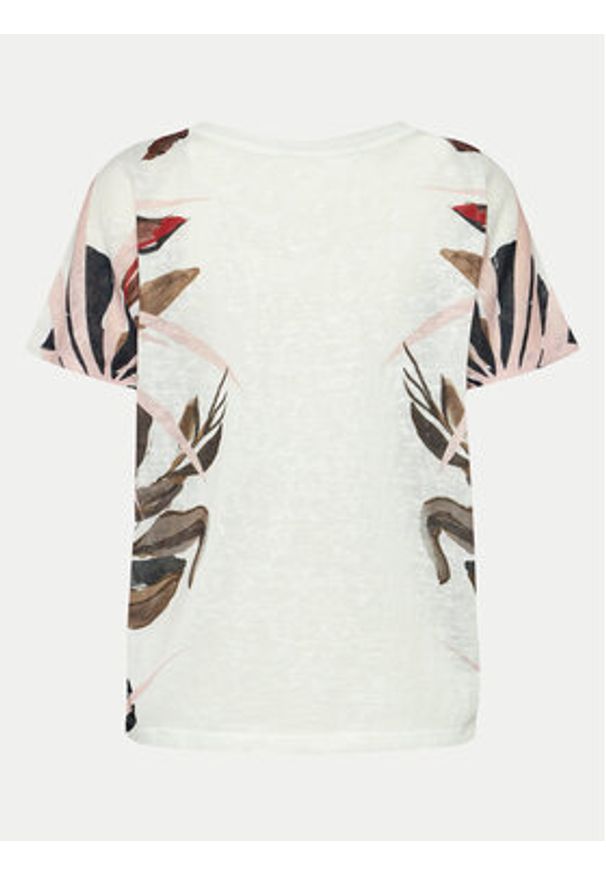 Tatuum T-Shirt Adella T2407.045 Écru Regular Fit. Materiał: syntetyk