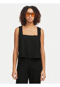 JJXX Top Breeze 12269734 Czarny Relaxed Fit. Kolor: czarny. Materiał: len, wiskoza #1