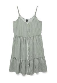 Vero Moda Sukienka letnia Bumpy 10325283 Zielony Loose Fit. Kolor: zielony. Materiał: wiskoza. Sezon: lato