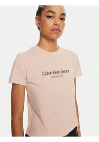 Calvin Klein Jeans T-Shirt J20J224914 Różowy Regular Fit. Kolor: różowy. Materiał: bawełna #3
