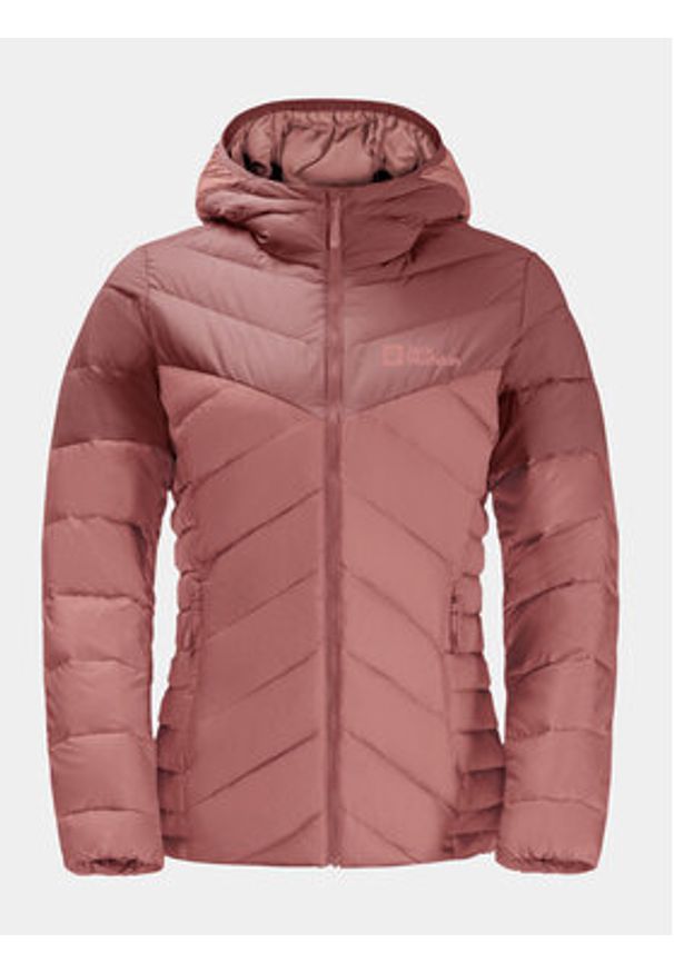 Jack Wolfskin Kurtka puchowa Tundra Down Hoody 1206642 Różowy Slim Fit. Kolor: różowy. Materiał: syntetyk