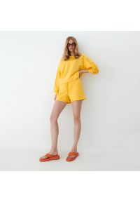 Mohito - Bawełniane szorty - Żółty. Kolor: żółty. Materiał: bawełna