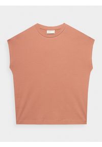 outhorn - T-shirt gładki damski Outhorn - pomarańczowa. Okazja: na co dzień. Kolor: pomarańczowy. Materiał: bawełna, dzianina. Długość rękawa: krótki rękaw. Długość: krótkie. Wzór: gładki. Styl: casual #1